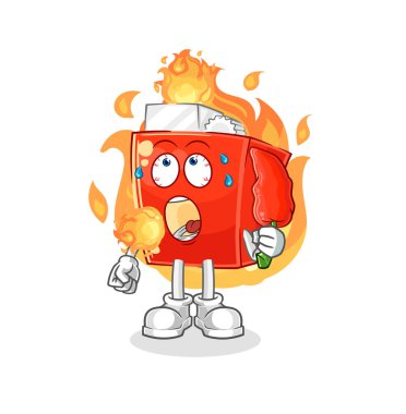 the lighter eat hot chilie mascot. cartoon vector