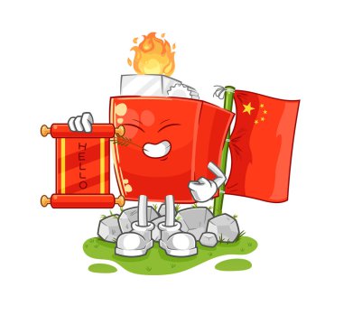 the lighter chinese cartoon. cartoon mascot vector