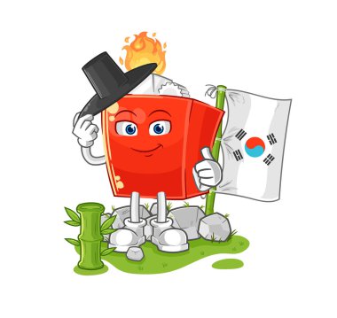 the lighter korean character. cartoon mascot vector