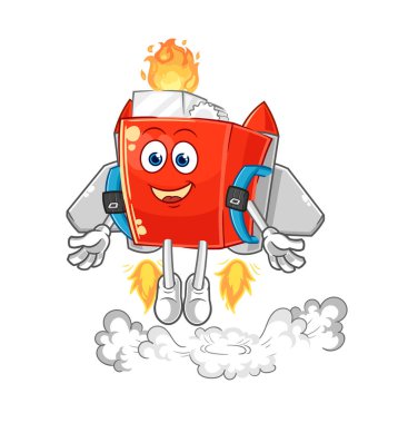 the lighter with jetpack mascot. cartoon vector
