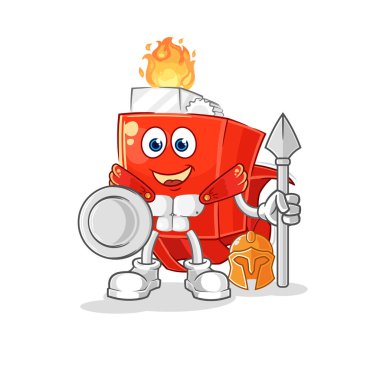the lighter spartan character. cartoon mascot vector