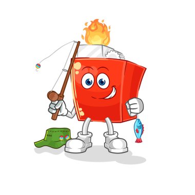 the lighter fisherman illustration. character vector