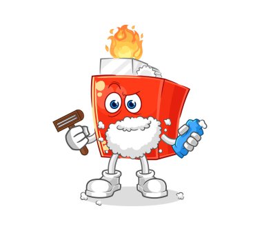 the lighter shave facial hair vector. cartoon character