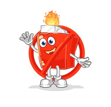 the say no to lighter mascot. cartoon vector