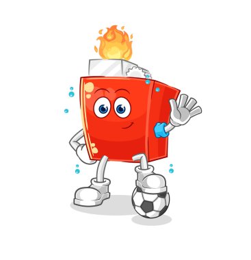 the lighter playing soccer illustration. character vector