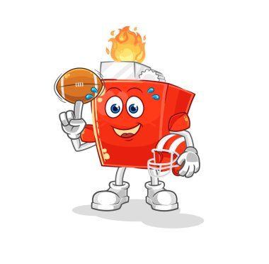 the lighter playing rugby character. cartoon mascot vector