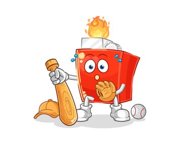 the lighter baseball Catcher cartoon. cartoon mascot vector