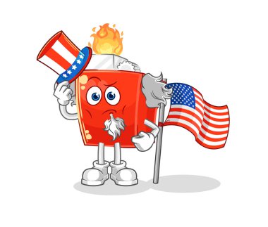 the lighter uncle sam character. cartoon mascot vector