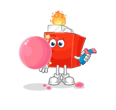 the lighter chewing gum vector. cartoon character