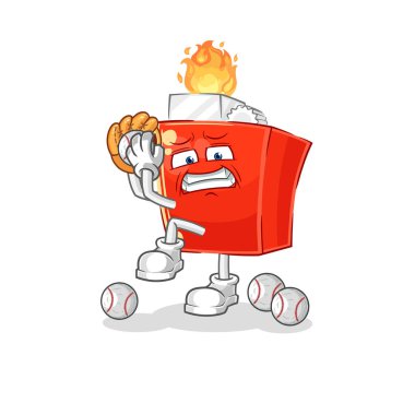 the lighter baseball pitcher cartoon. cartoon mascot vector