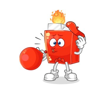 the lighter pantomime blowing balloon. cartoon mascot vector
