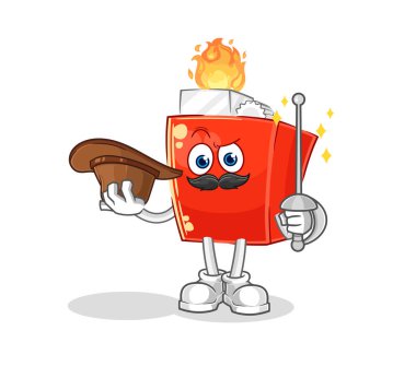 the lighter fencer character. cartoon mascot vector