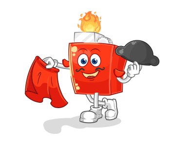 the lighter matador with red cloth illustration. character vector
