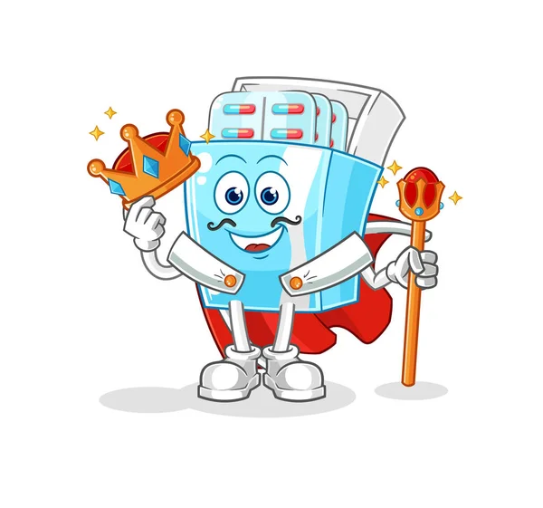 the medicine package king vector. cartoon character