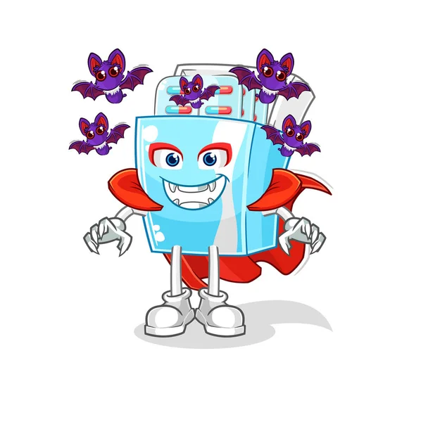 the medicine package Dracula illustration. character vector
