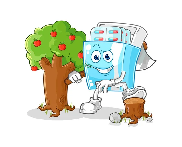 the medicine package Carpenter illustration. character vector