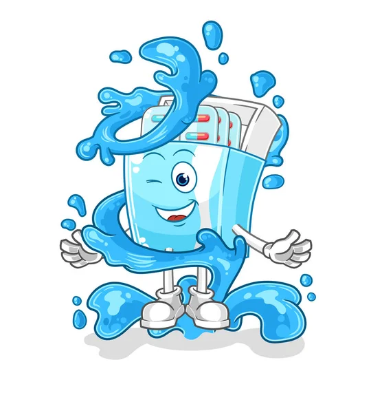 the medicine package fresh with water mascot. cartoon vector