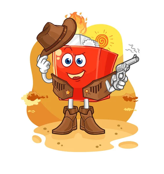 Lighter Cowboy Gun Character Vector — Stock Vector