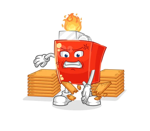 Lighter Karate Mascot Cartoon Vector — Stock Vector