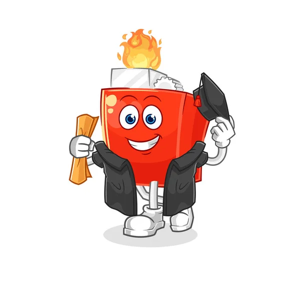 Lighter Graduation Vector Cartoon Character — Vettoriale Stock