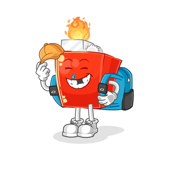 Lighter Goes School Vector Cartoon Character — ストックベクタ