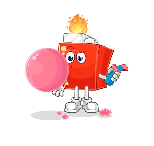Lighter Chewing Gum Vector Cartoon Character — Stock Vector