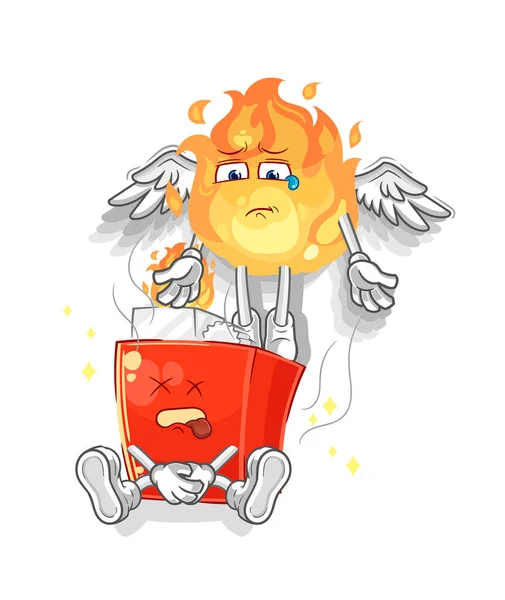 Lighter Spirit Leaves Body Mascot Cartoon Vector —  Vetores de Stock