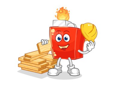 the lighter builder vector. cartoon character