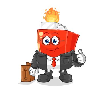 the lighter office worker mascot. cartoon vector