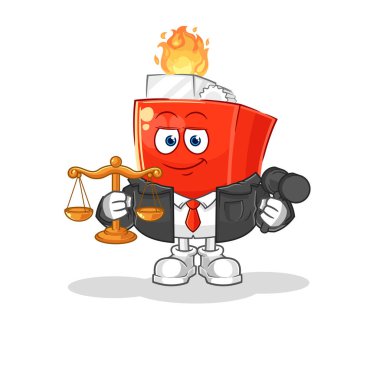 the lighter lawyer cartoon. cartoon mascot vector