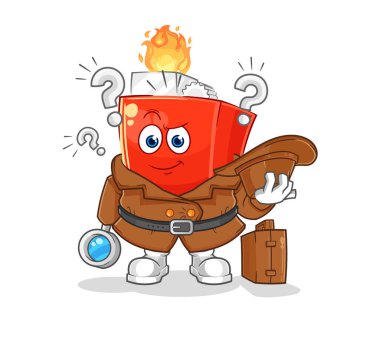 the lighter detective vector. cartoon character