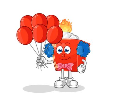 the lighter clown with balloons vector. cartoon character
