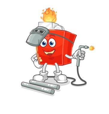 the lighter welder mascot. cartoon vector