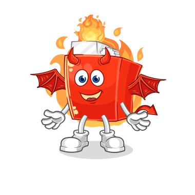 the lighter demon with wings character. cartoon mascot vector