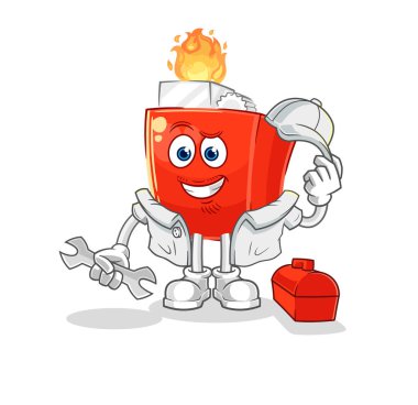 the lighter mechanic cartoon. cartoon mascot vector