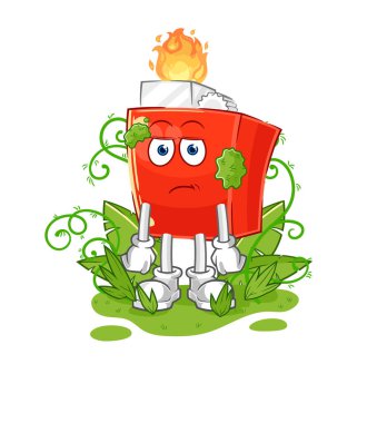 the lighter waiting too long mascot. cartoon vector