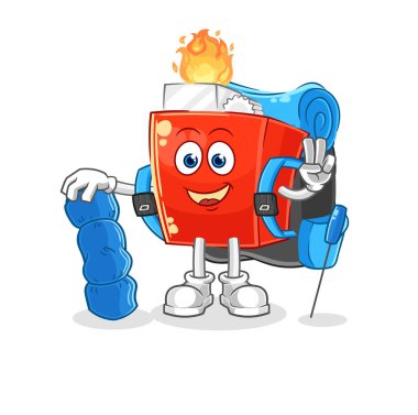 the lighter go camping mascot. cartoon vector