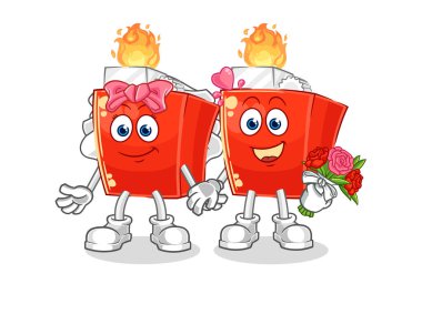 the lighter wedding cartoon. cartoon mascot vector