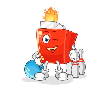 the lighter play bowling illustration. character vector