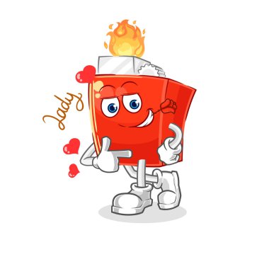 the lighter flirting illustration. character vector