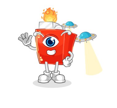 the lighter alien cartoon mascot vector