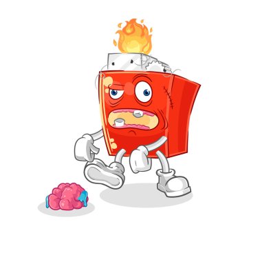 the lighter zombie character.mascot vector