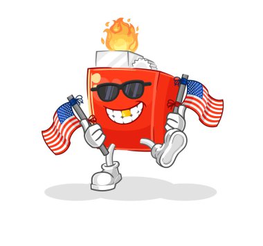 the lighter american youth cartoon mascot vector