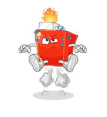 the lighter fart jumping illustration. character vector