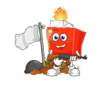 the lighter army character. cartoon mascot vector