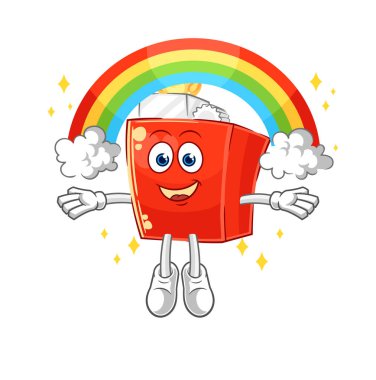 the lighter with a rainbow. cartoon vector