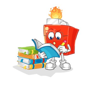 the lighter studying mascot. cartoon vector