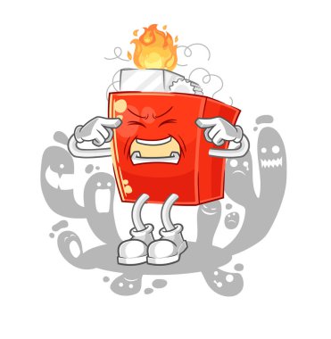 the depressed lighter character. cartoon vector