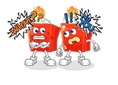 the lighter arguing each other cartoon vector