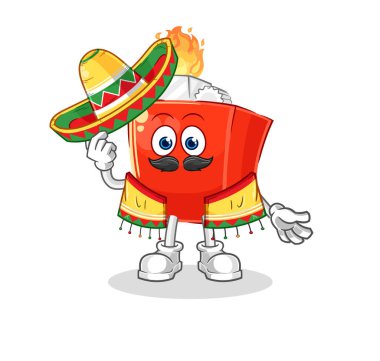 the lighter Mexican culture and flag. cartoon mascot vector